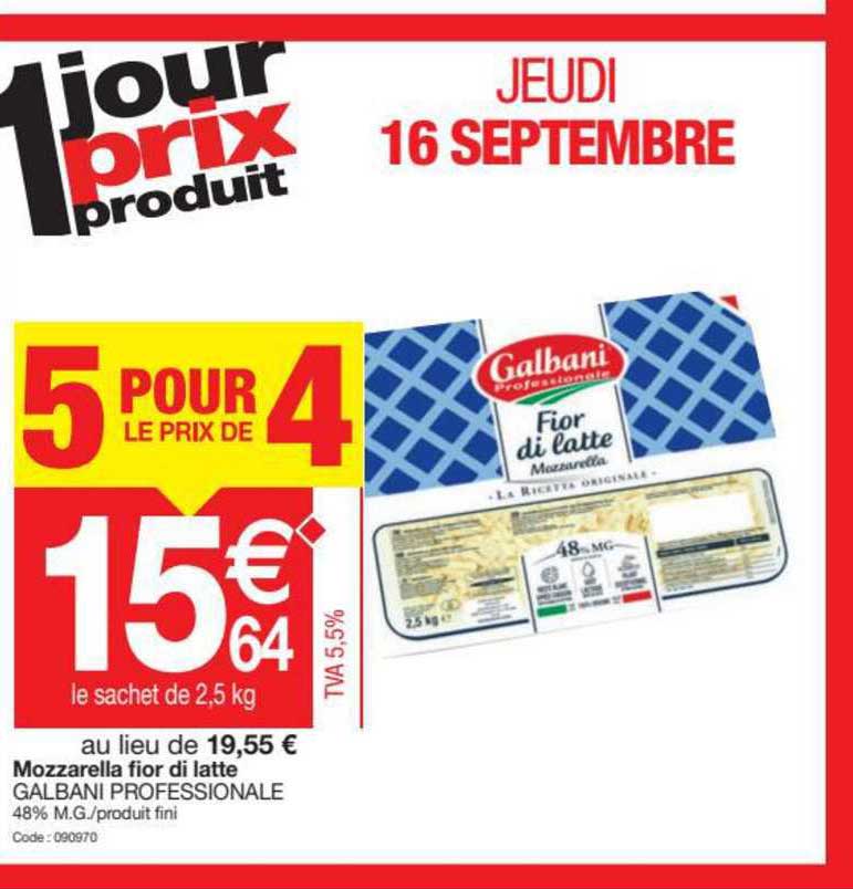 mozzarella fior di latte galbani professionale