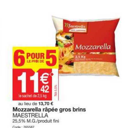 mozzarella râpée gros brins maestrella