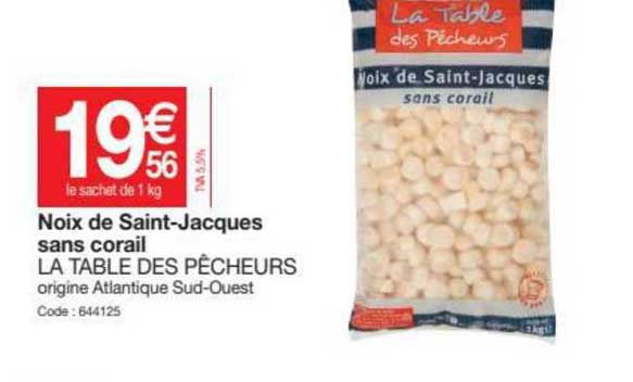 noix de saint-jacques sans corail la table des pêcheurs