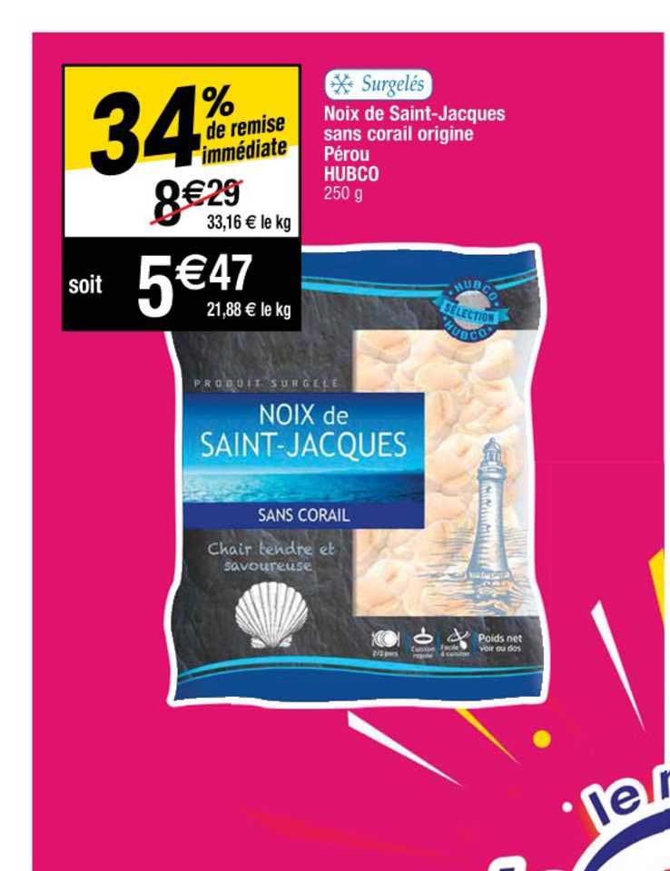 noix de saint-jacques sans corail origine pérou hubco