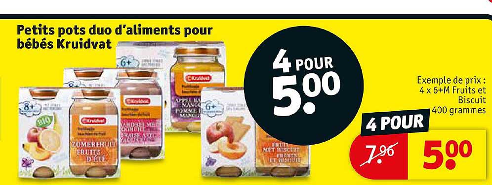 petits pots duo d'aliments pour bébés kruidvat