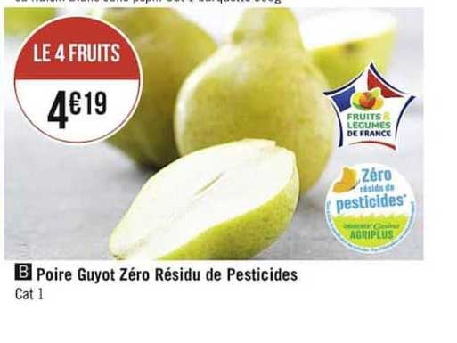 poire guyot zéro résidu de pesticides