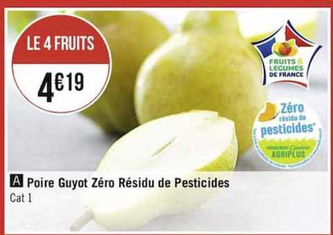 poire guyot zéro résidu de pesticides