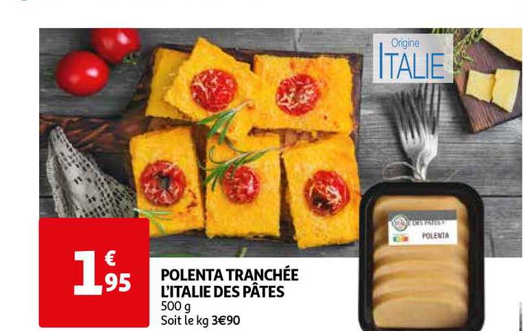 polenta tranchée l'italie des pâtes