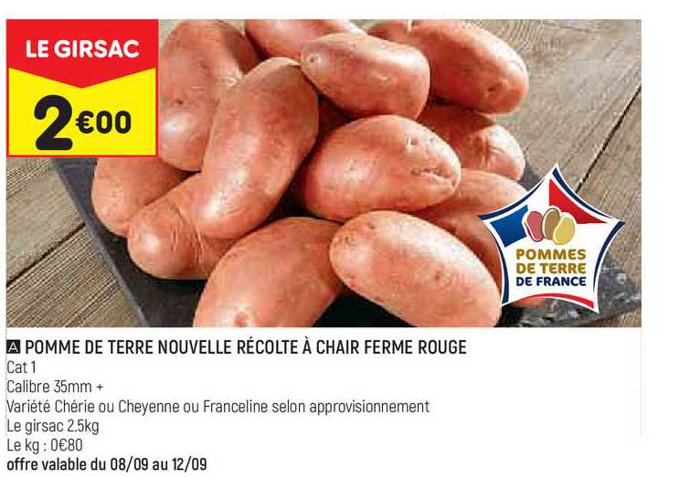 pomme de terre nouvelle récolte à chair ferme rouge