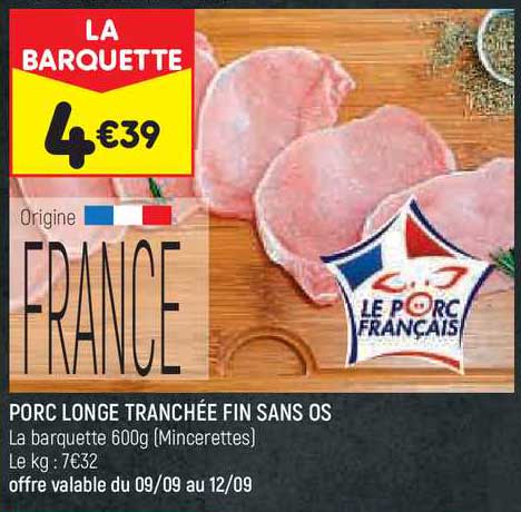 Porc Longe Tranchée Fin Sans Os