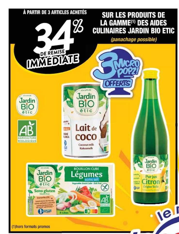 produits de la gamme des aides culinaires jardin bio étic