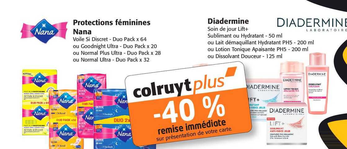 protections féminines nana, diadermine