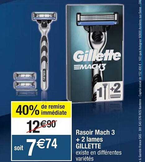 rasoir mach 3 + 2 lames gillette