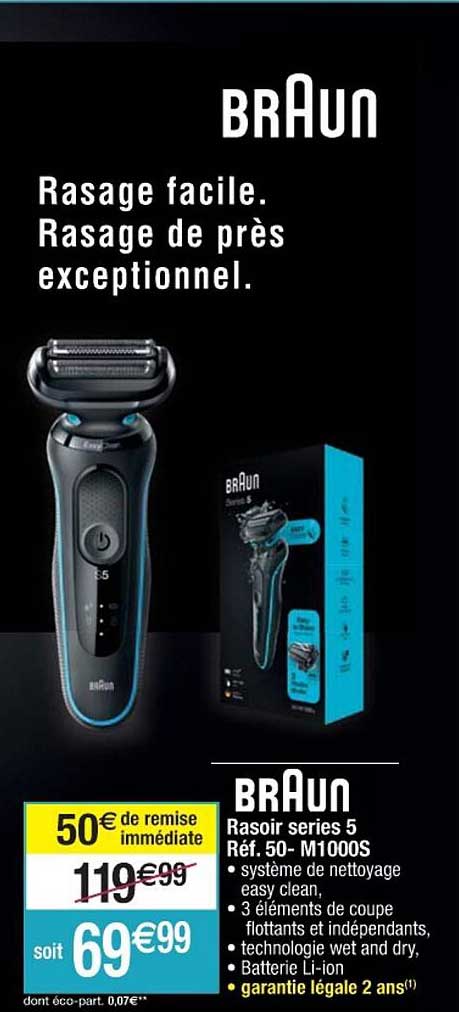 rasoir series 5 braun réf. 50- m1000s