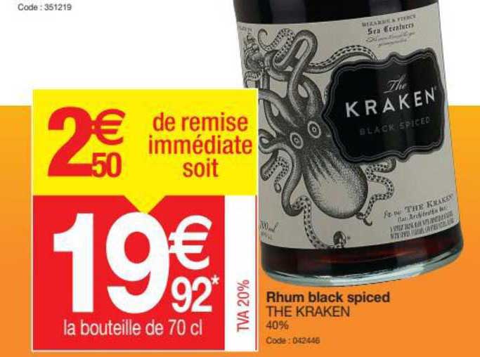 rhum black spiced the kraken
