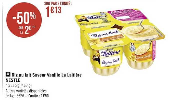 Riz Au Lait Saveur Vanille La Laitière Nestlé