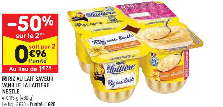 Riz Au Lait Saveur Vanille La Laitière Nestlé