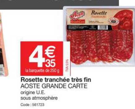 rosette tranchée très fin aoste grande carte