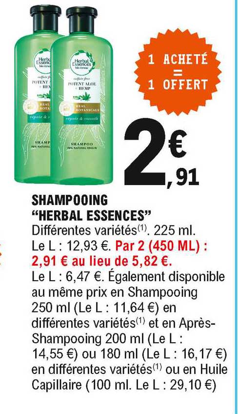shampooing "herbal essences"