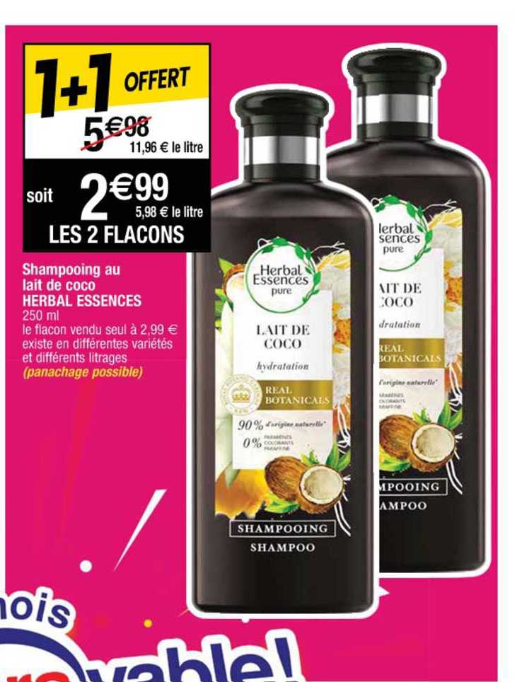 shampooing au lait de coco herbal essences