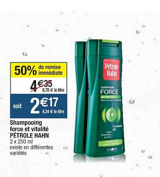 Shampooing Force Et Vitalité Pétrole Hahn
