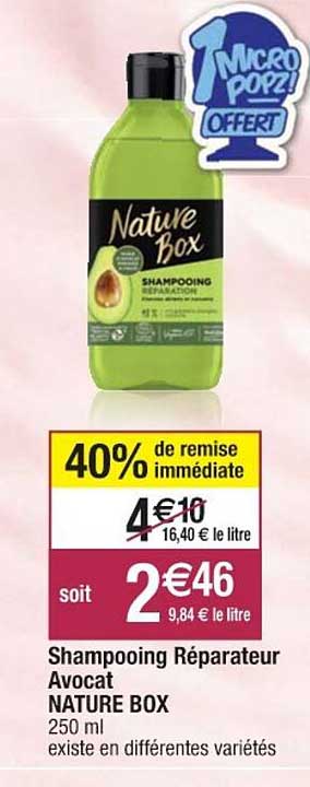shampooing réparateur avocat nature box