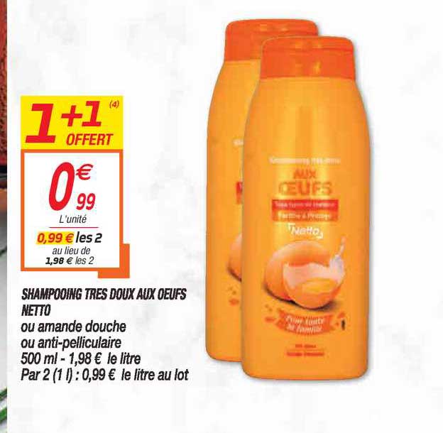 shampooing très doux aux oeufs netto