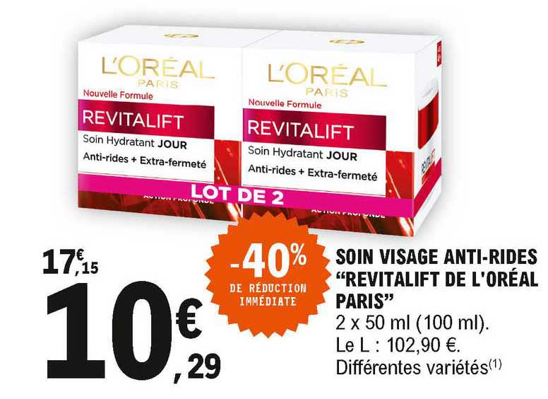 soin visage anti-rides "revitalift de l'oréal paris"