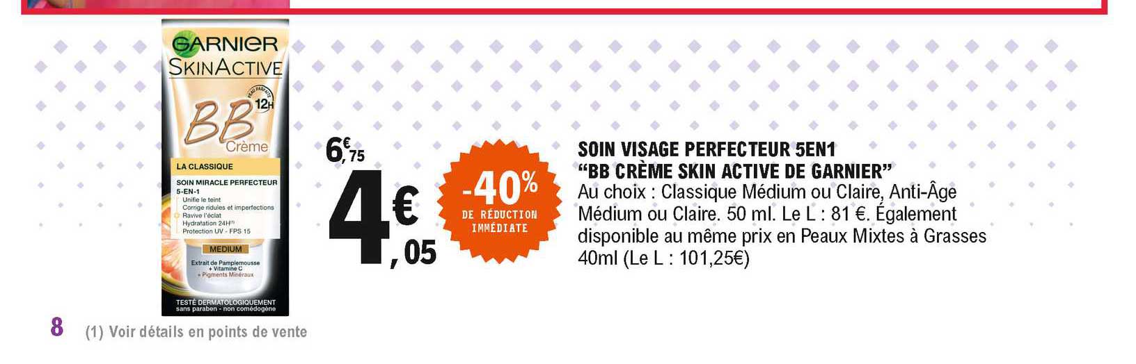 soin visage perfecteur 5 en 1 "bb crème skin active de garnier"