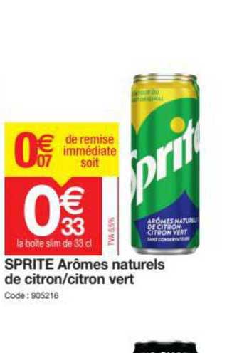 sprite arômes naturels de citron - citron vert