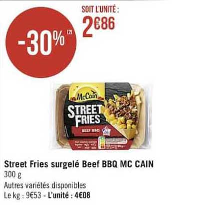 street fries surgelé beef bbq mc cain