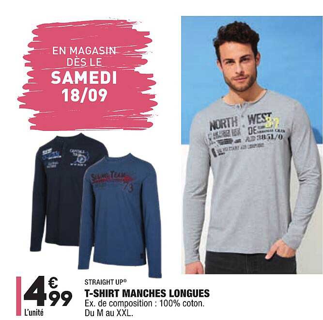 t-shirt manches longues straight up