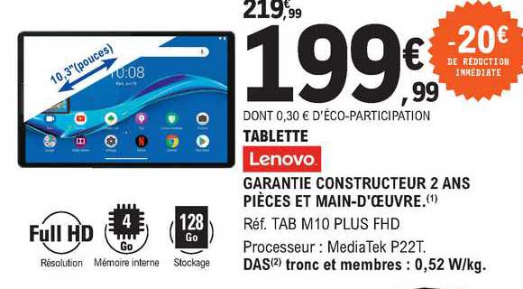 Tablette Tab M10 Plus Fhd Lenovo