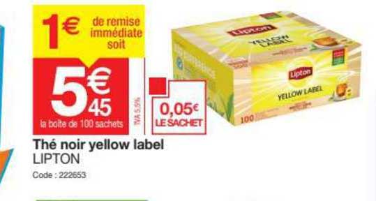 thé noir yellow label lipton