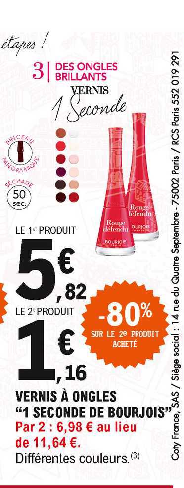 vernis à ongles "1 seconde de bourjois"