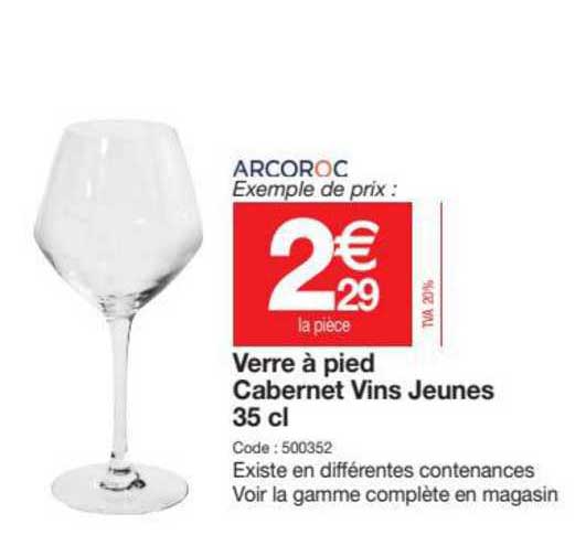 verre à pied cabernet vins jeunes 35 cl arcoroc