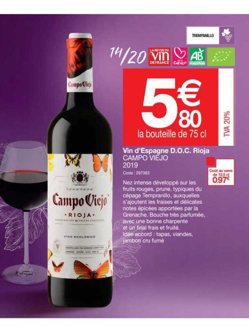 vin d'espagne d.o.c. rioja campo viejo 2019