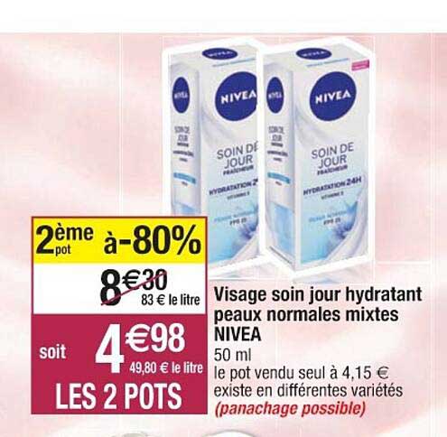 visage soin jour hydratant peaux normales mixtes nivea