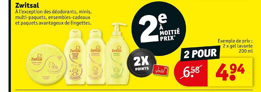 zwitsal : 2x gel lavante 200 ml