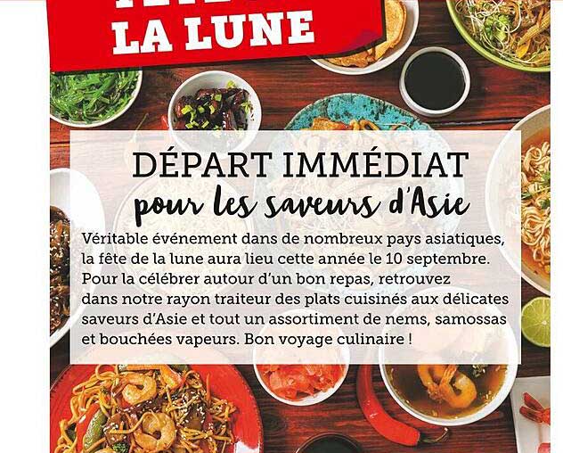 départ immédiat pour les saveurs d'asie