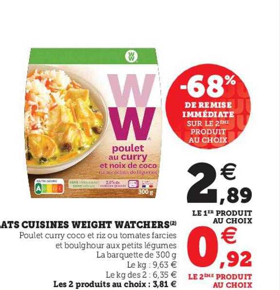 plats cuisinés weight watchers
