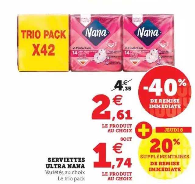 Serviettes Ultra Nana