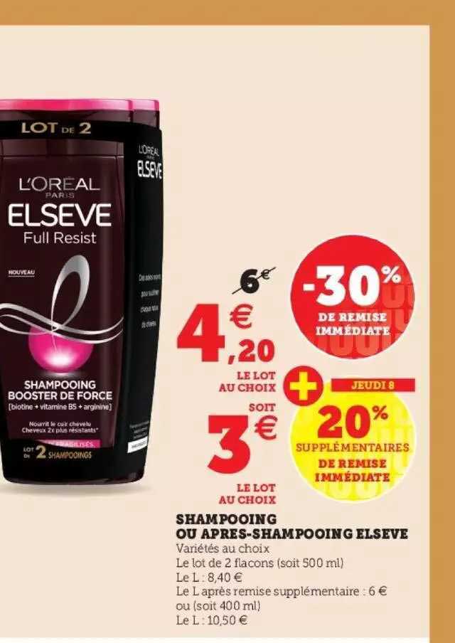 shampooing ou après-shampooing elsève
