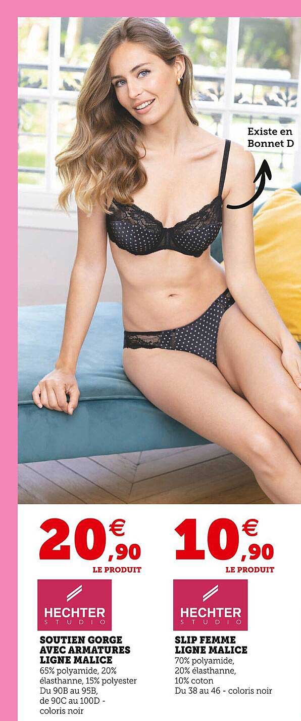 soutien gorge avec armatures ligne malice hechter, slip femme ligne malice hechter