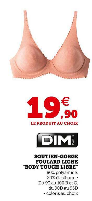 soutien-gorge foulard ligne "body touch libre" dim paris