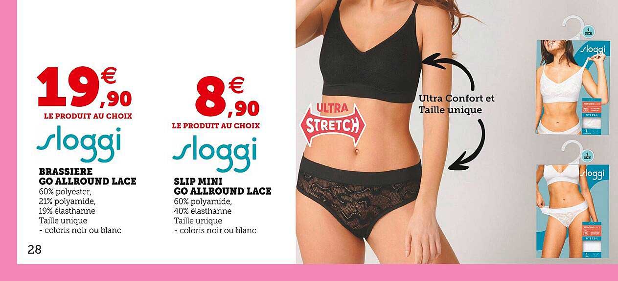 brassière go allround lace sloggi, slip mini go allround lace sloggi