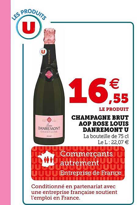 champagne brut aop rosé louis danremont u