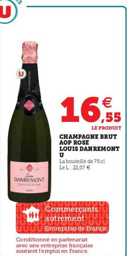 champagne brut aop rosé louis danremont u
