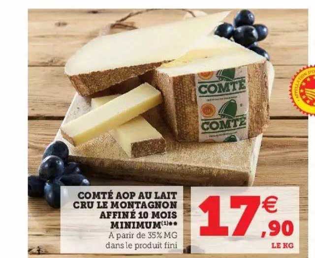 comté aop au lait cru le montagnon affiné 10 mois minimum