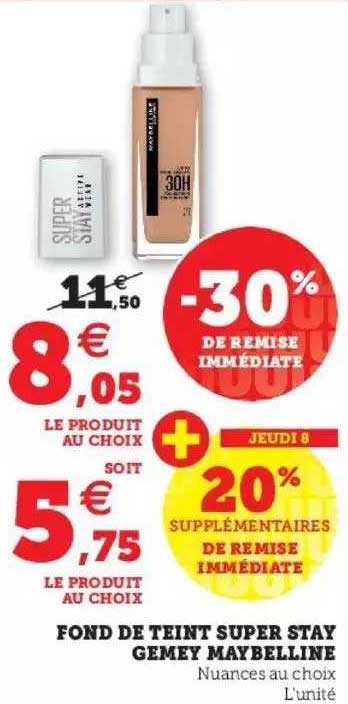 fond de teint super stay gemey maybelline