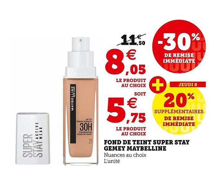 fond de teint super stay gemey maybelline