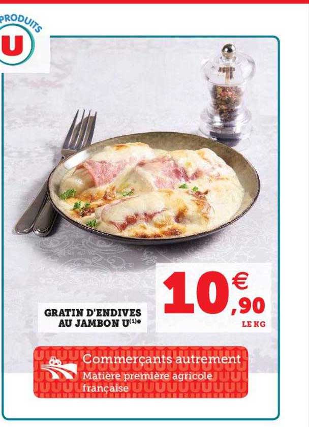 gratin d'endives au jambon u