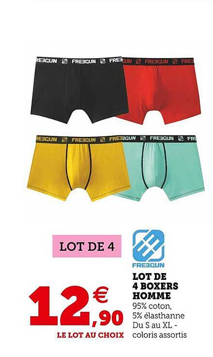 Lot De 4 Boxers Homme Freegun