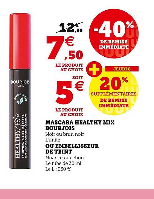 mascara healthy mix bourjois ou embellisseur de teint